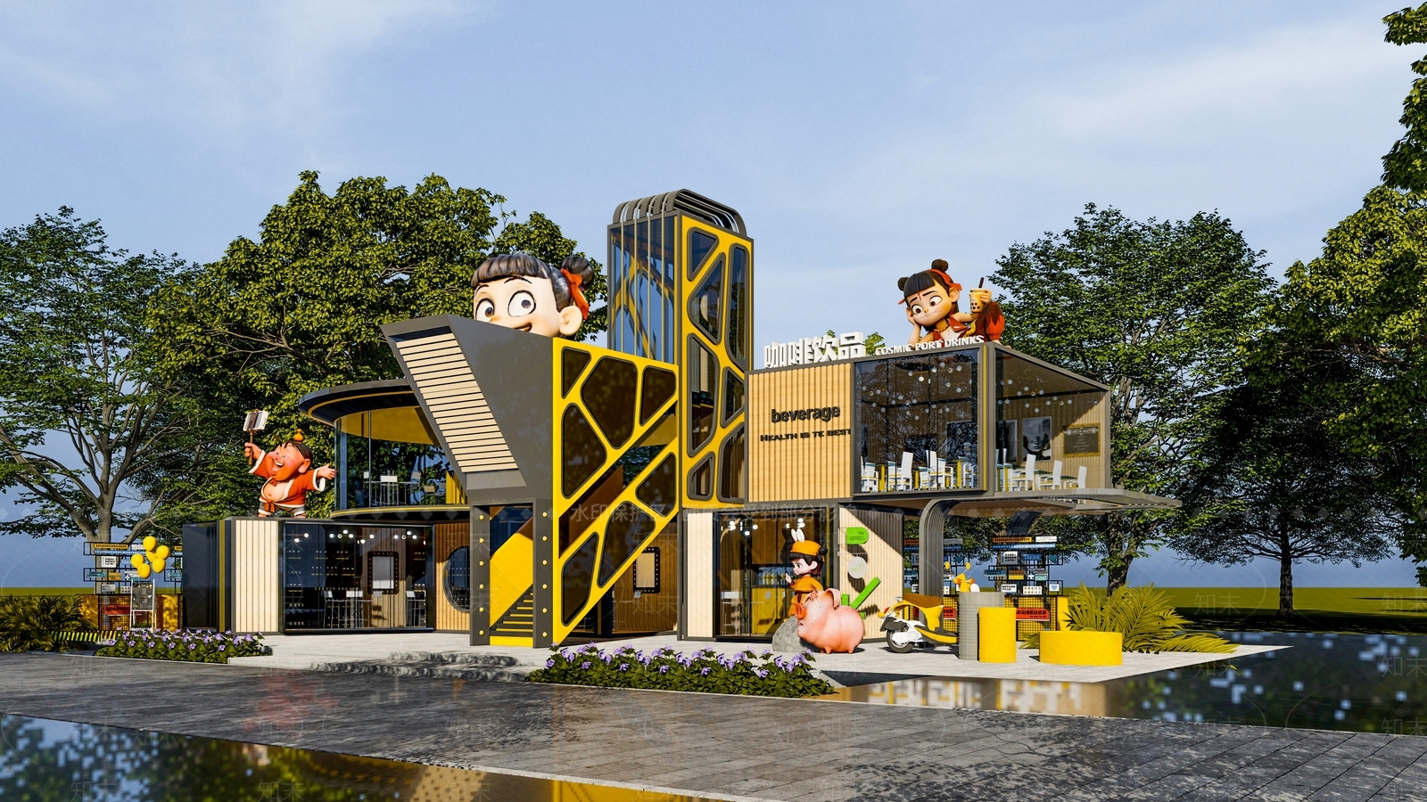 现代艺术风格建筑3D模型下载【ID:1200213638】