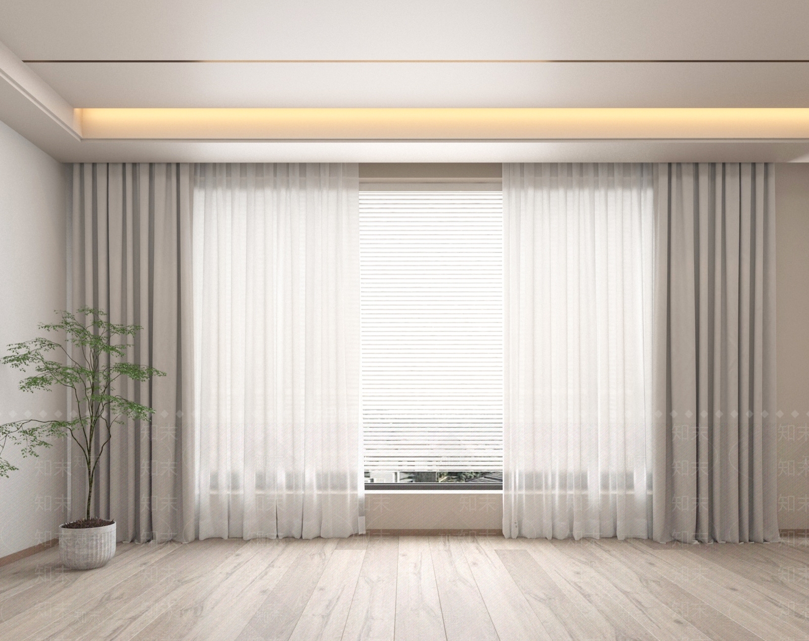 现代通用窗帘3D模型下载【ID:1200212055】