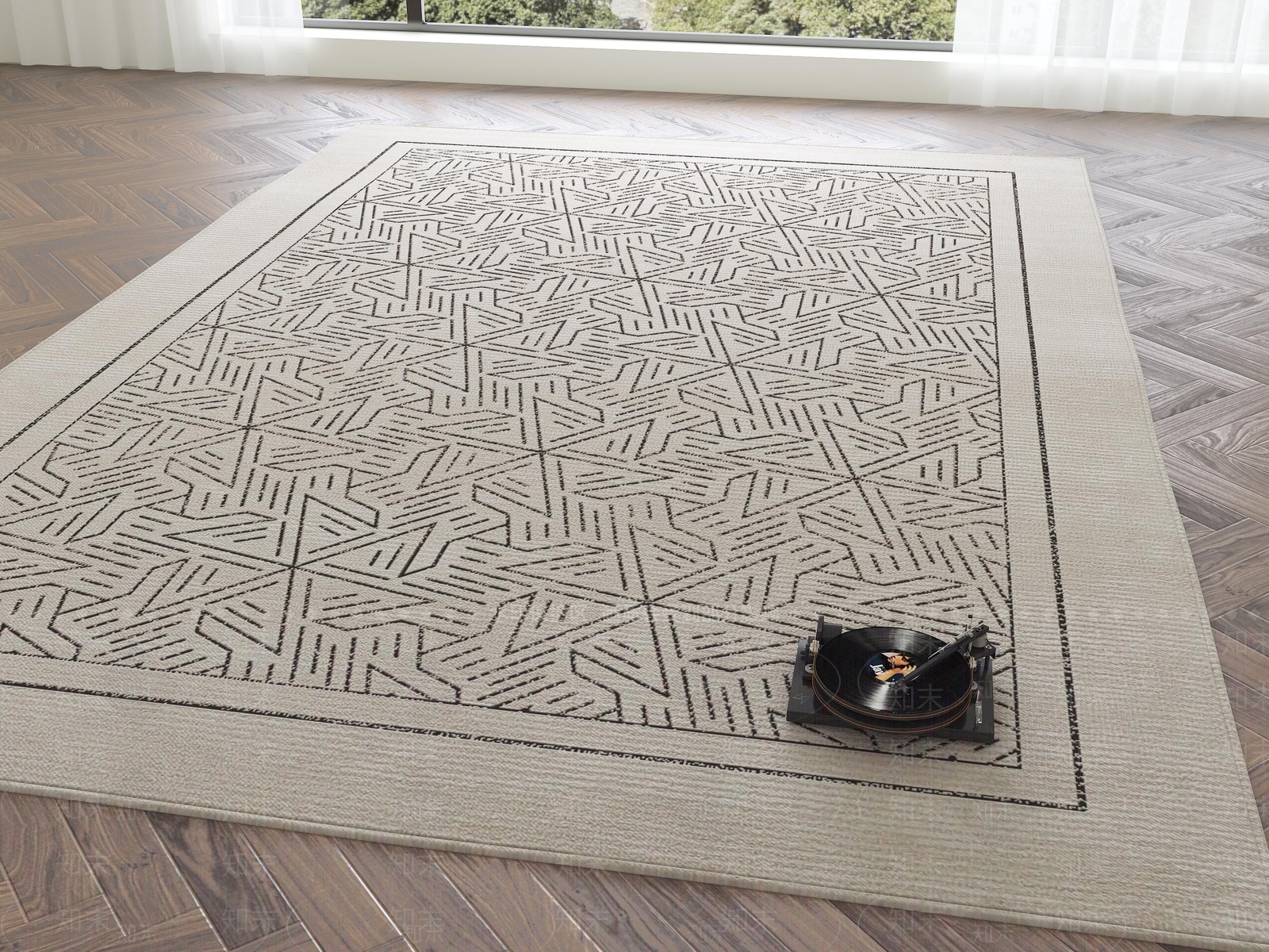 中古侘寂地毯SU模型下载【ID:1200213110】