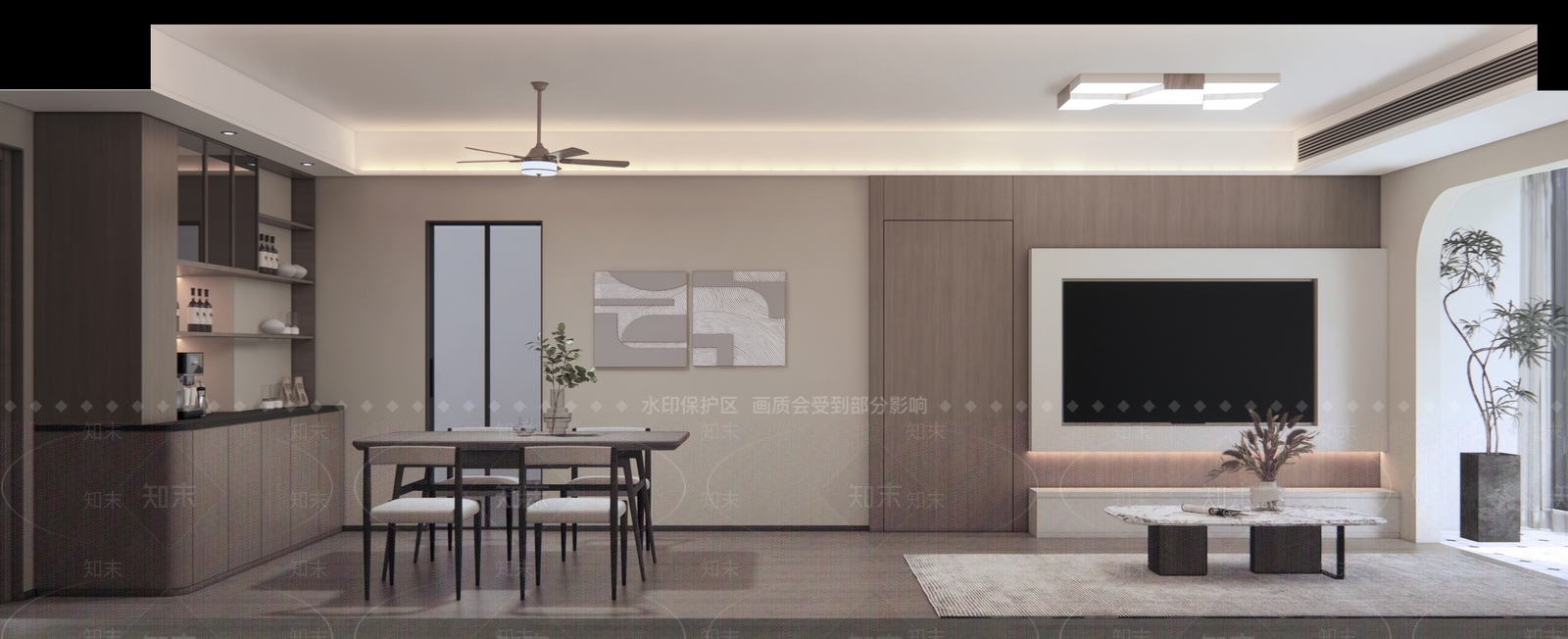 中古侘寂客餐厅SU模型下载【ID:1200221749】