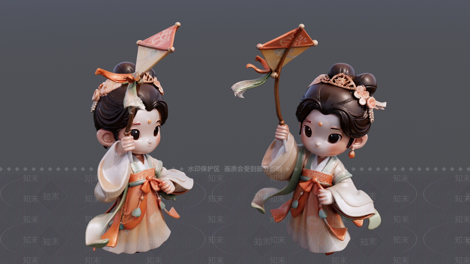 现代雕塑摆件SU模型草图
