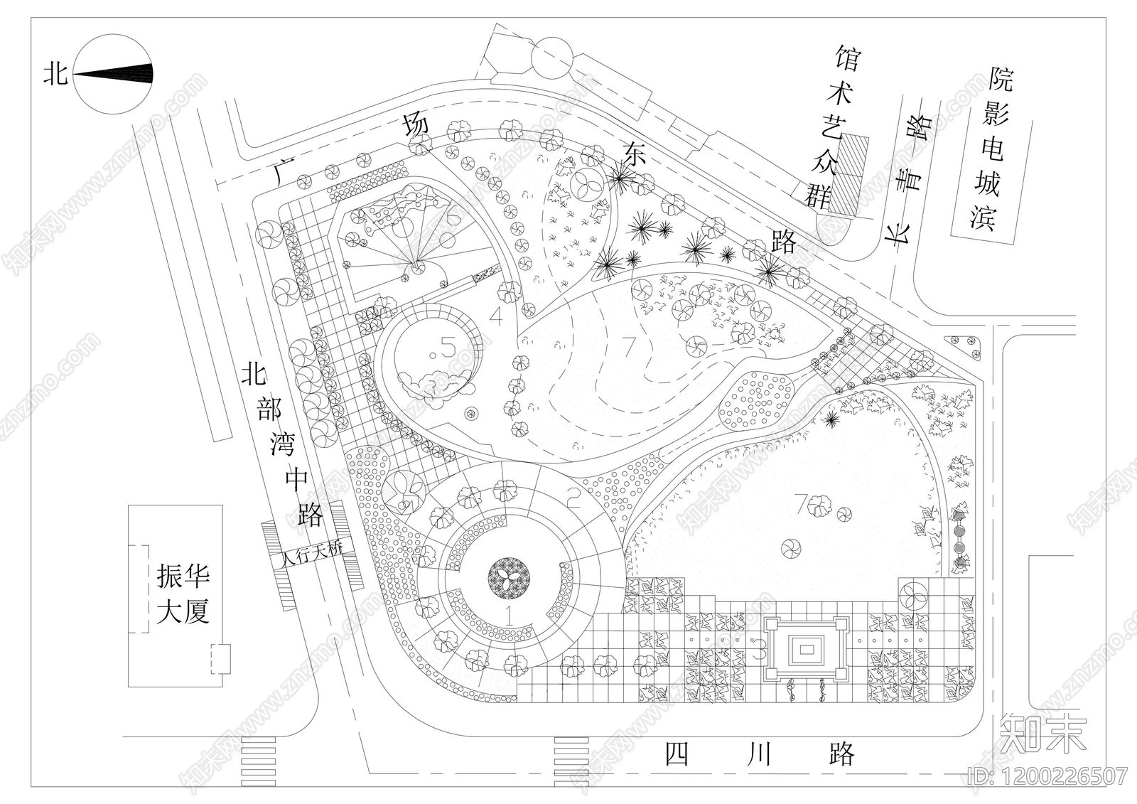 景观平面图cad施工图下载【ID:1200226507】