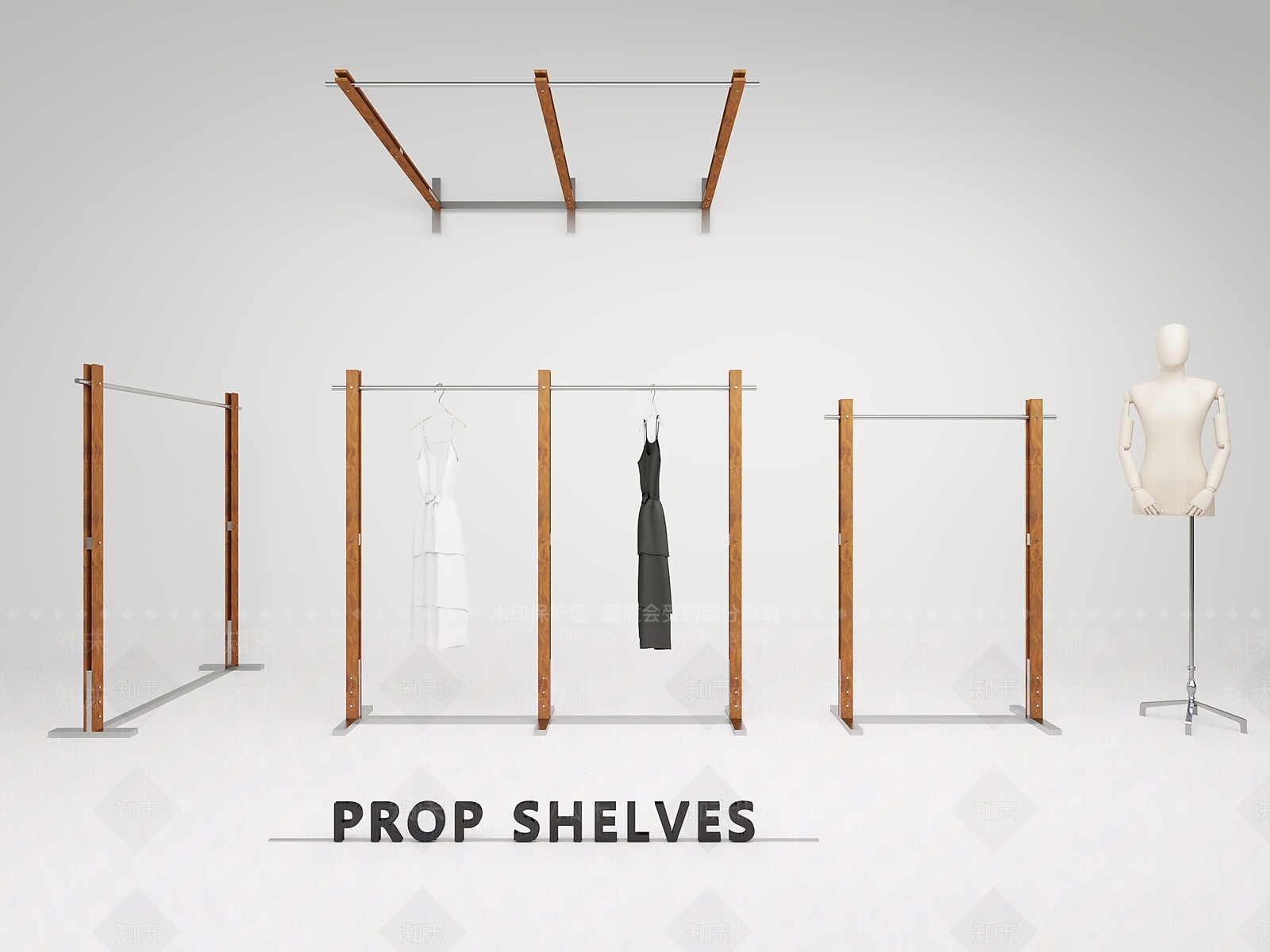 复古中古货架3D模型下载【ID:1200230139】