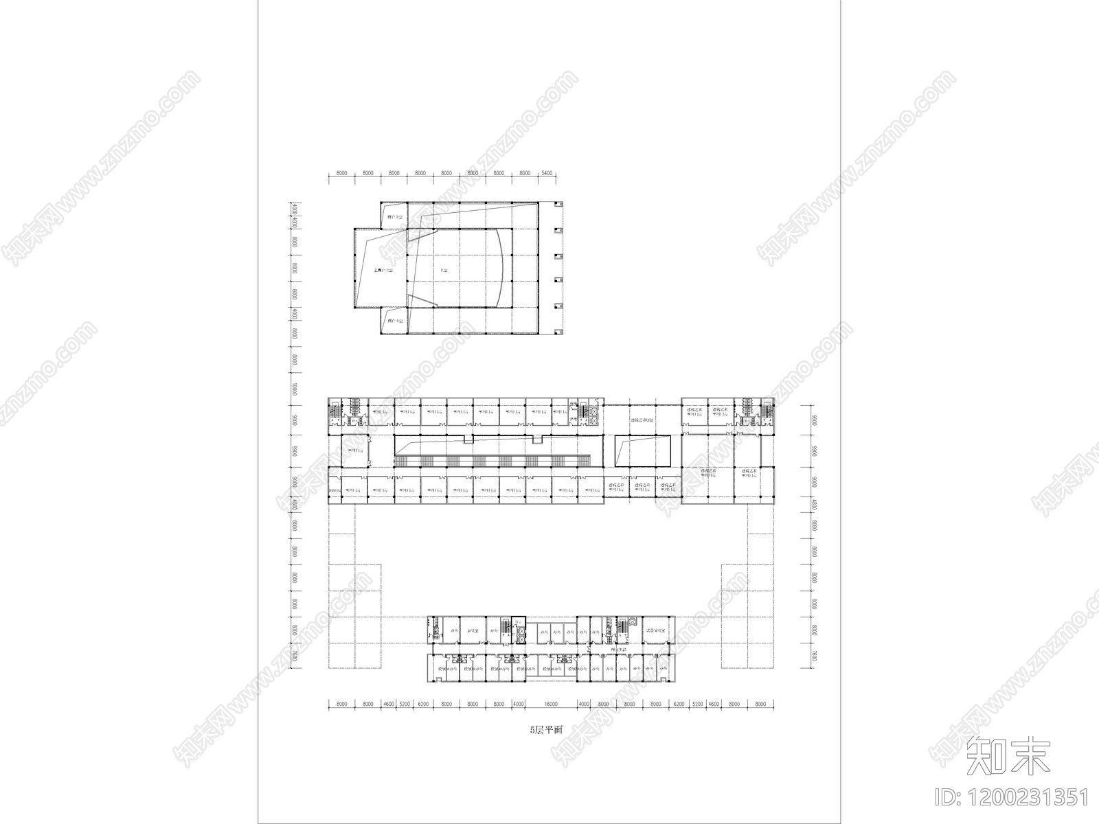 新中式中式学校建筑cad施工图下载【ID:1200231351】