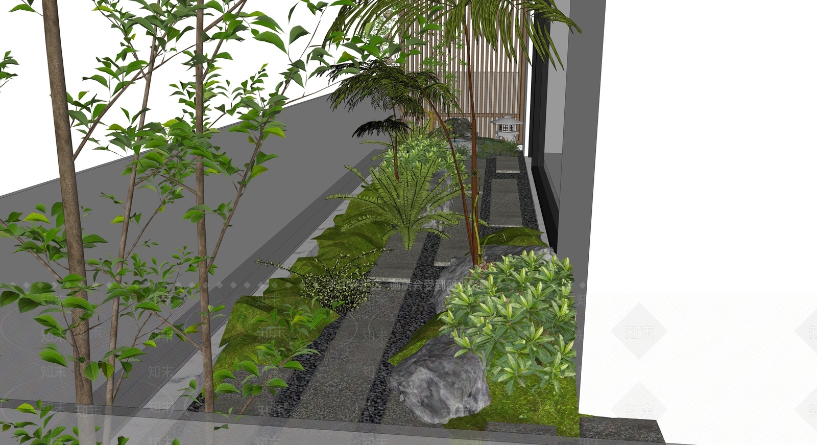 日式室内景观SU模型下载【ID:1200231798】