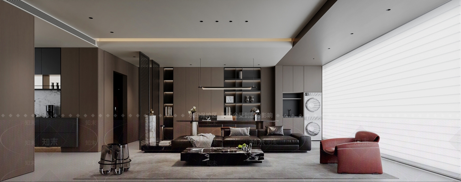 极简现代家居客厅3D模型下载【ID:1200232720】