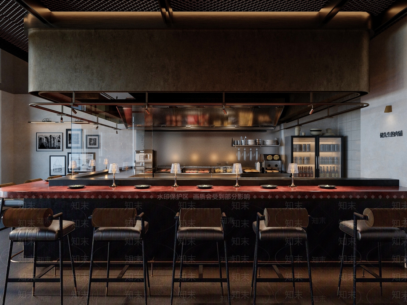 现代烤肉店3D模型下载【ID:1200236936】