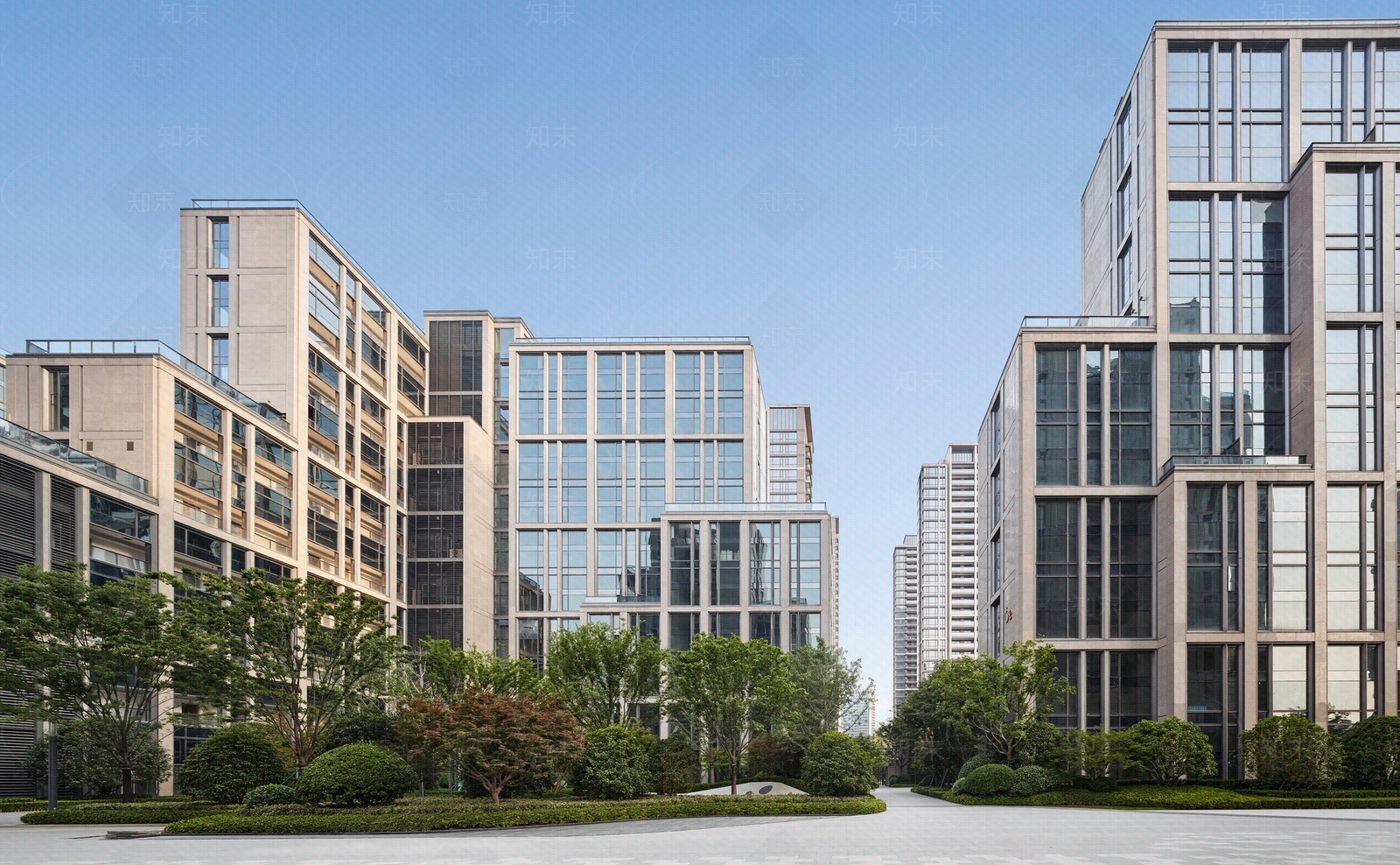 现代街道外景贴图下载【ID:1200238157】