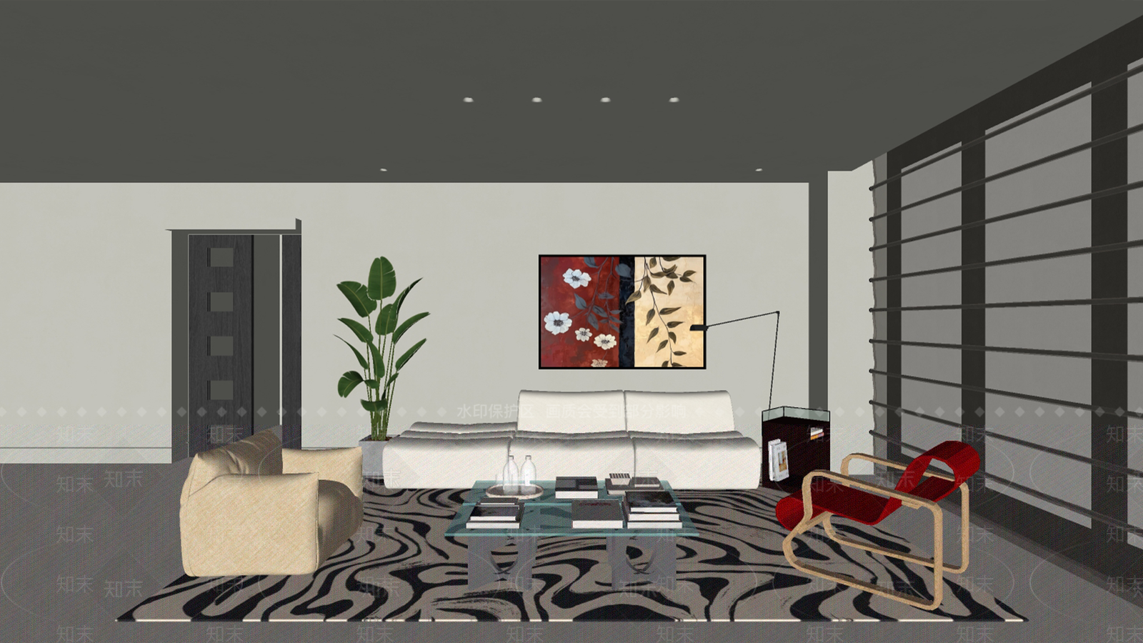 现代中古客餐厅SU模型下载【ID:1200239247】