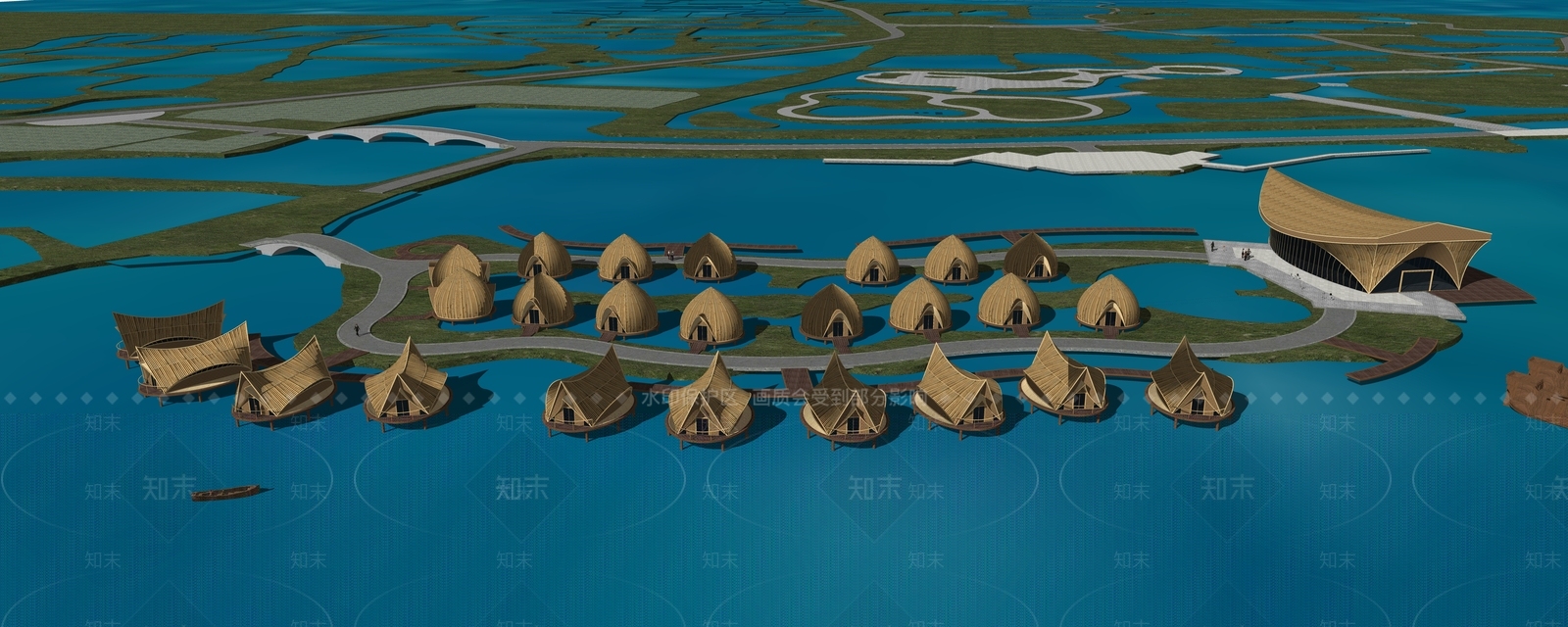 现代民宿建筑SU模型下载【ID:1200240351】