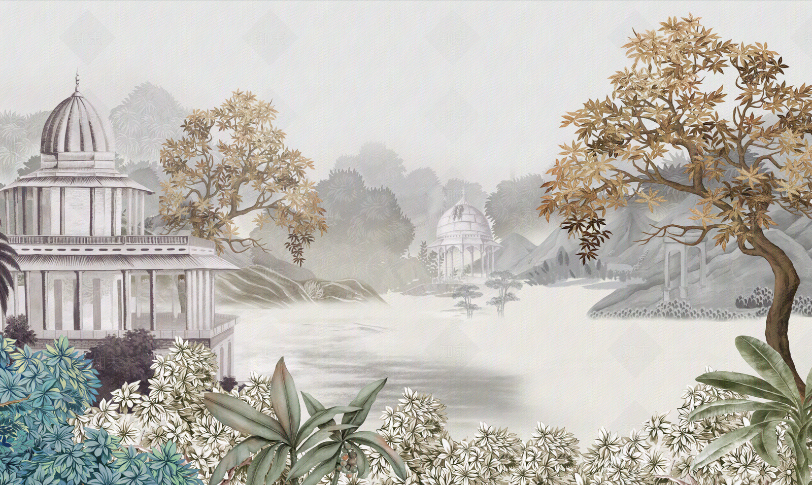 美式复古壁画贴图下载【ID:1200242323】