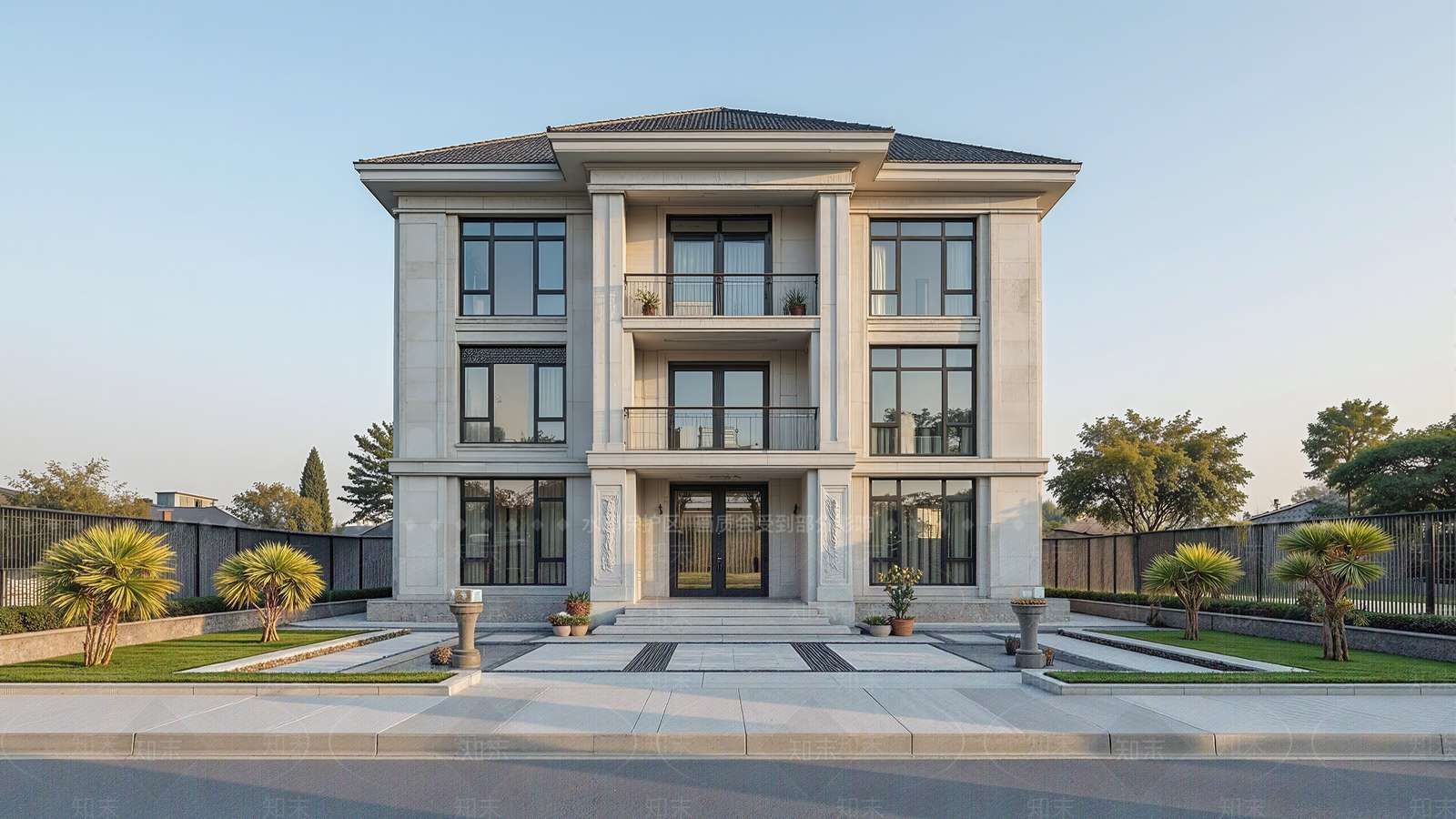 新中式简约独栋别墅SU模型下载【ID:1200242985】