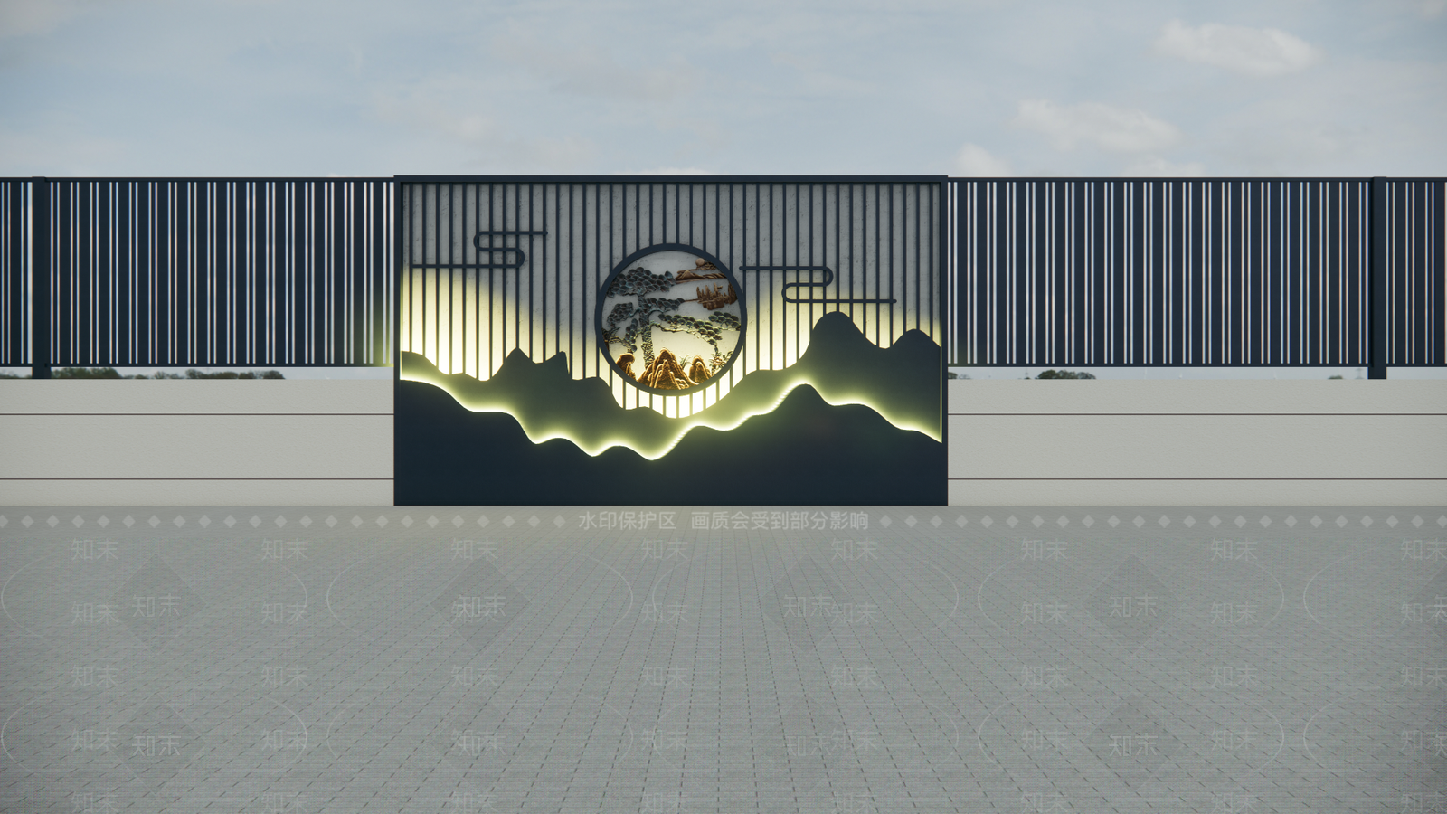 现代新中式屏风SU模型下载【ID:1200246284】