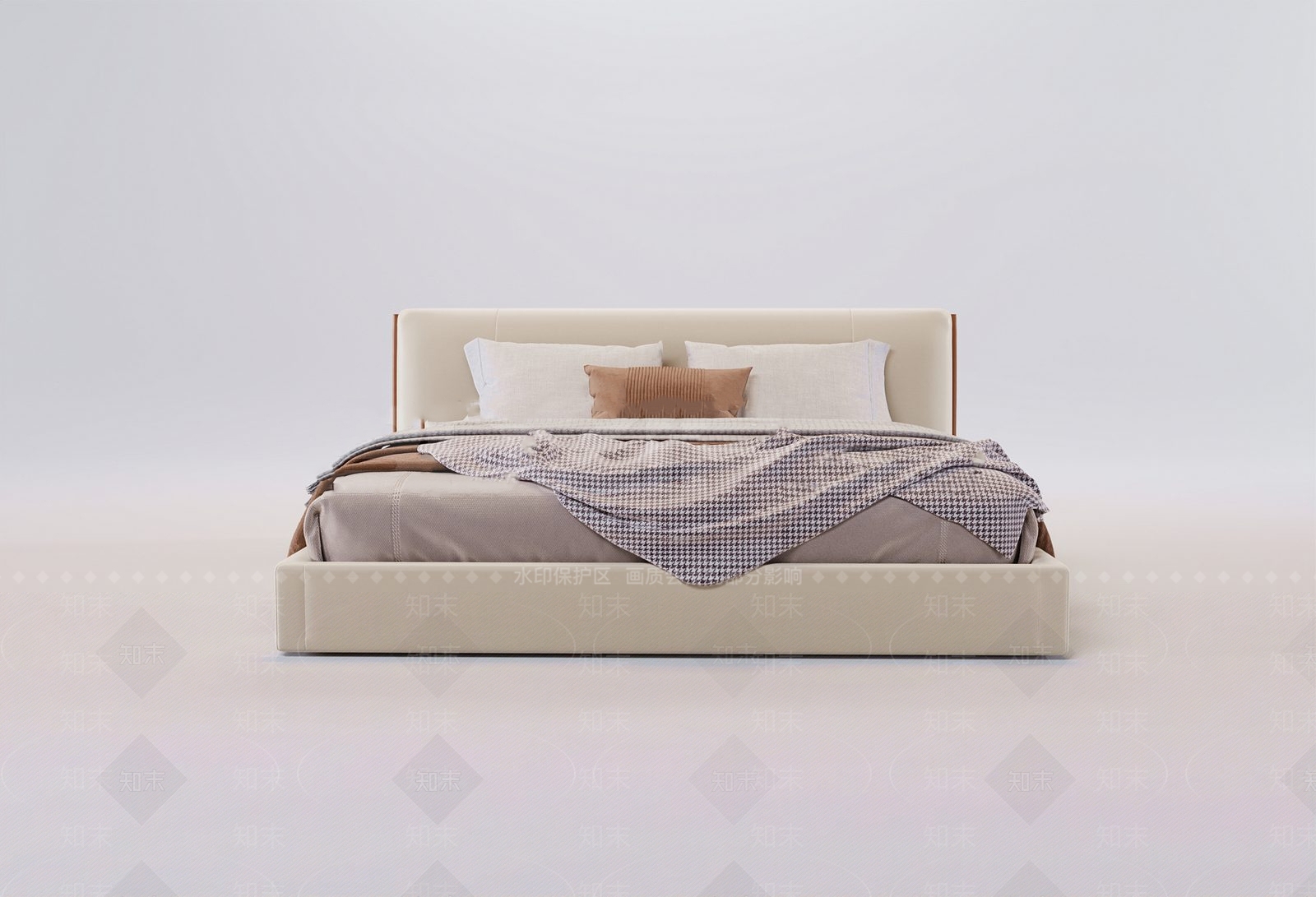 现代北欧双人床3D模型下载【ID:1200246484】
