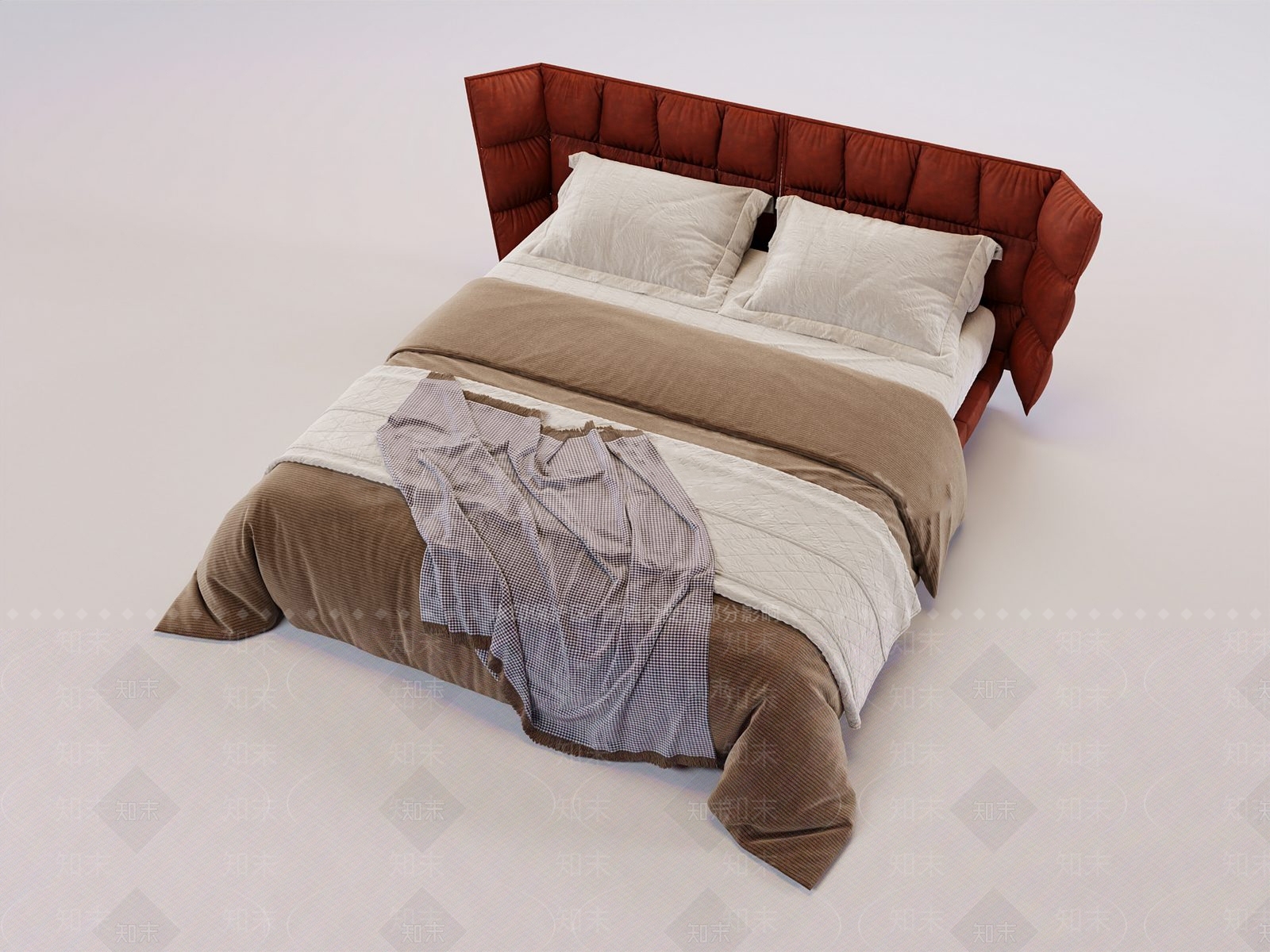 北欧意式双人床3D模型下载【ID:1200247461】