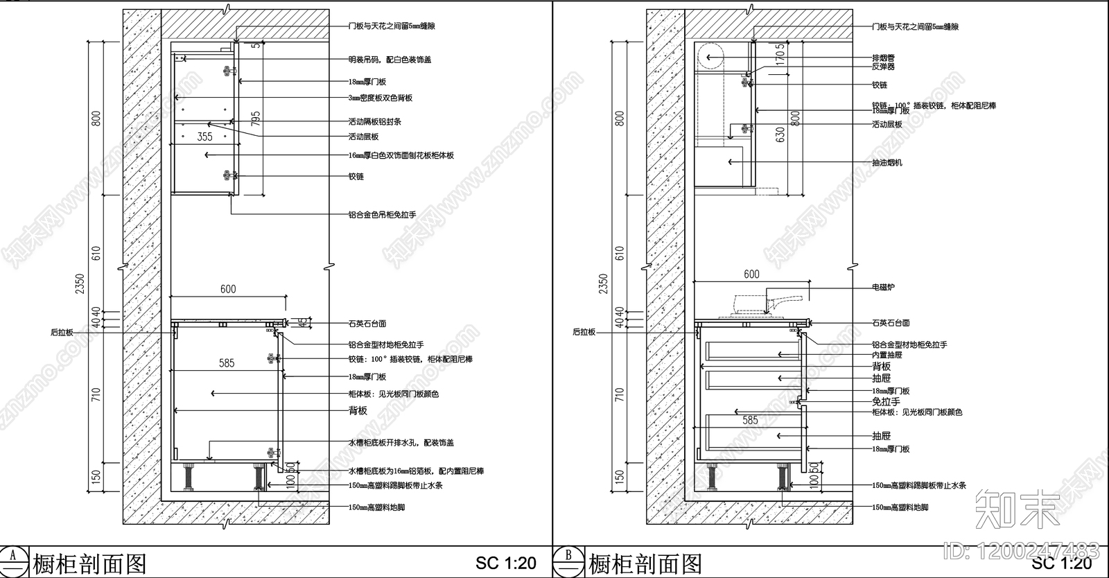 柜体节点cad施工图下载【ID:1200247483】