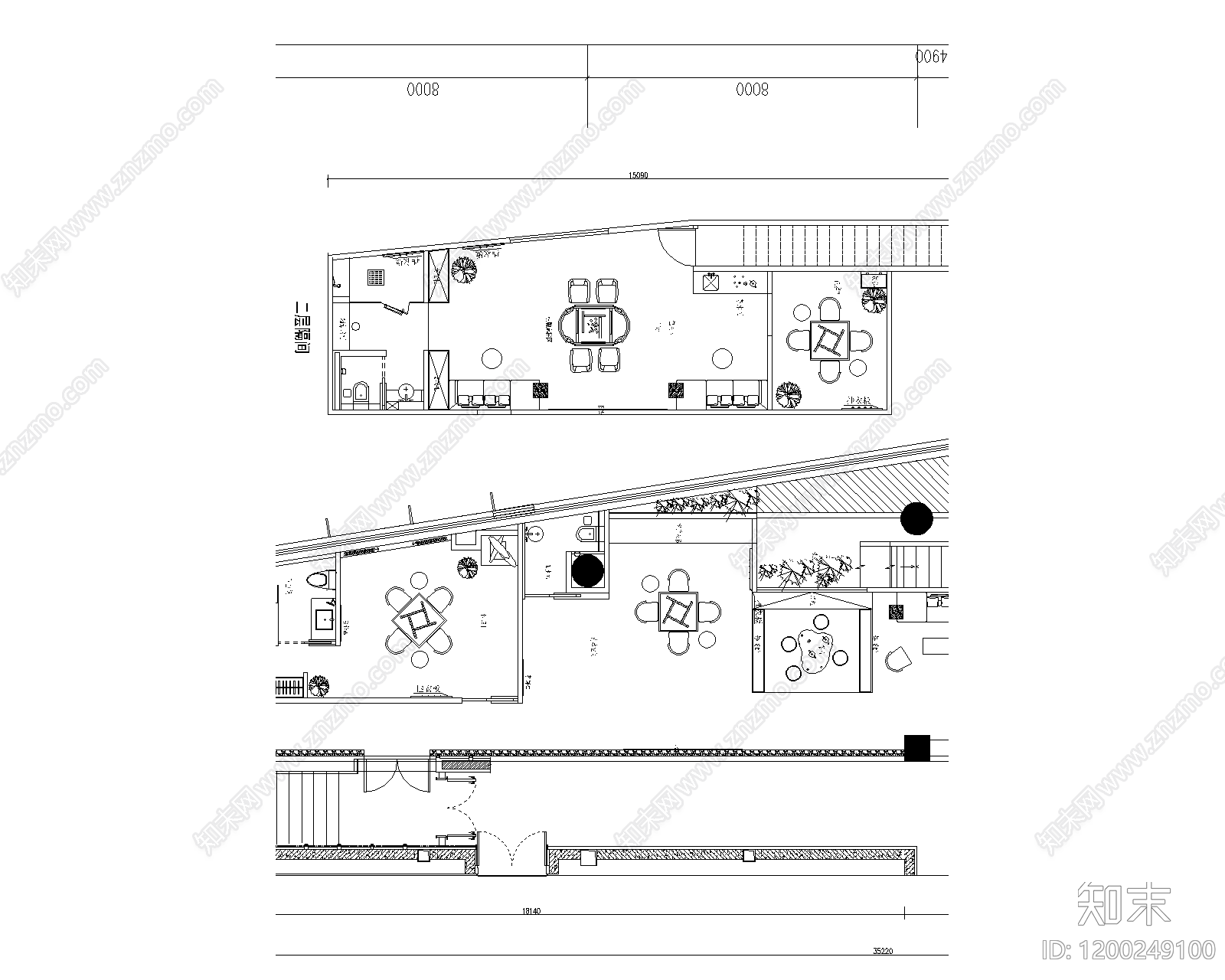 家居客厅施工图下载【ID:1200249100】