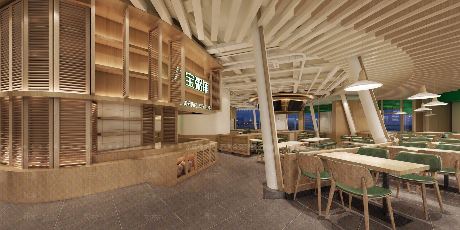 现代新中式快餐店SU模型下载【ID:1200250790】