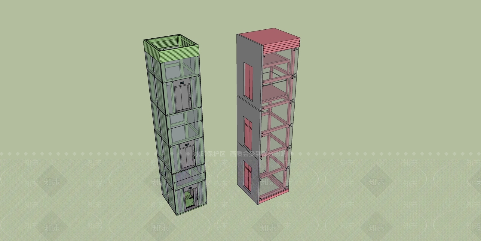 现代观光电梯SU模型下载【ID:1200251682】