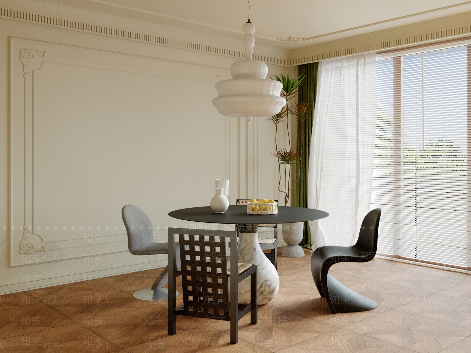 法式中古餐桌3D模型下载【ID:1200255454】