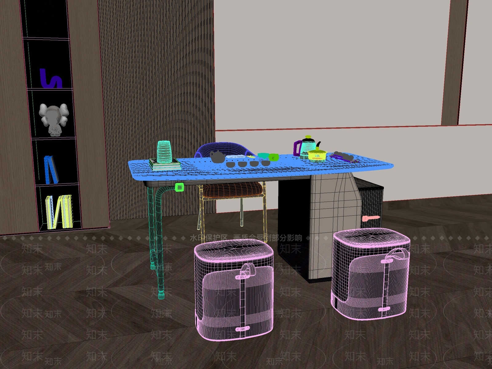 新中式中式茶桌椅3D模型下载【ID:1200254543】