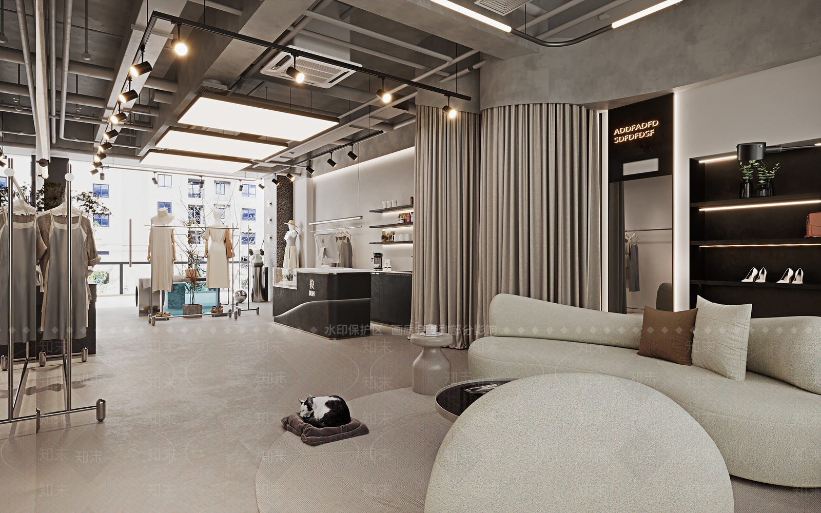 现代服装店3D模型下载【ID:1200256430】