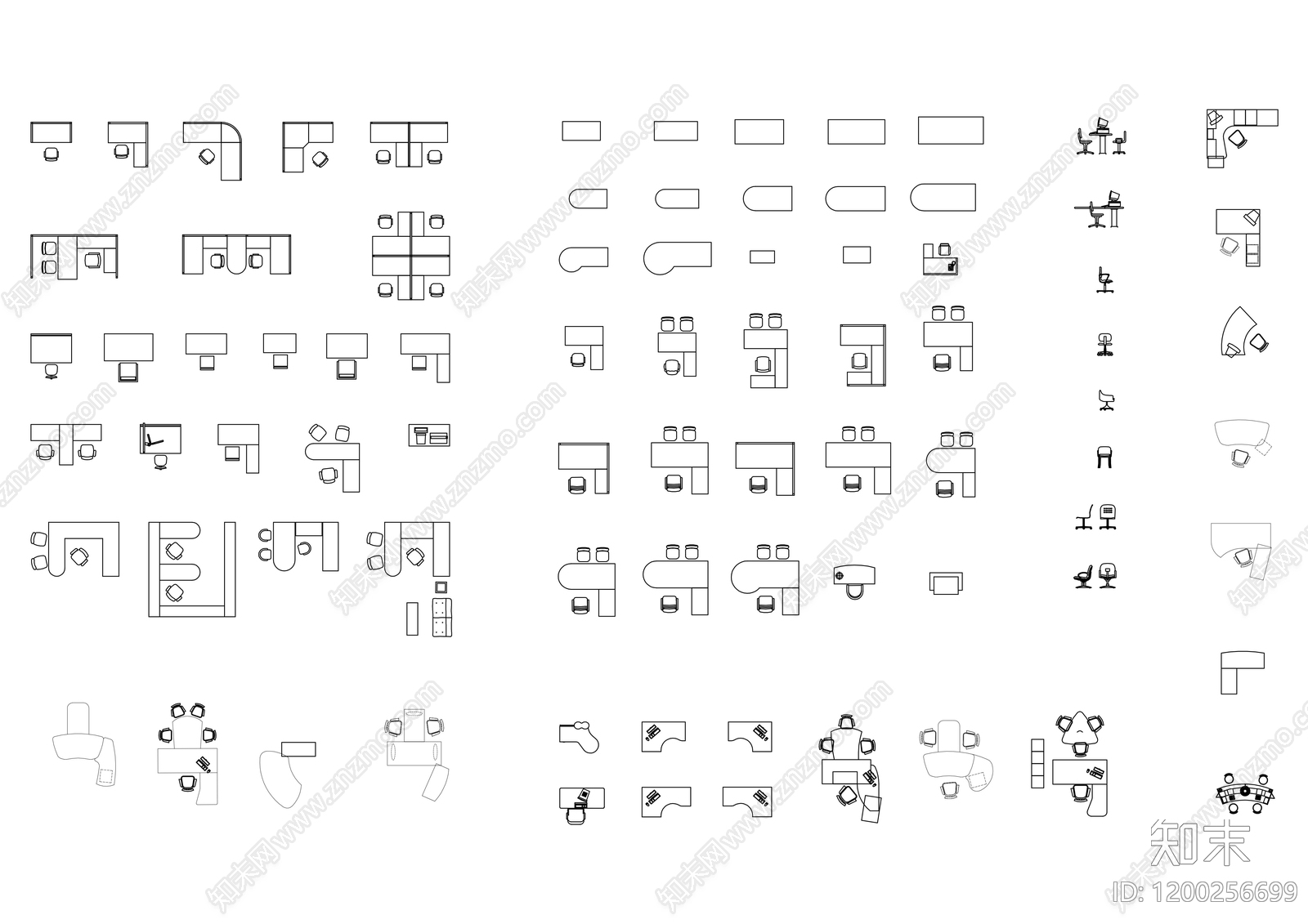 办公家具图库施工图下载【ID:1200256699】