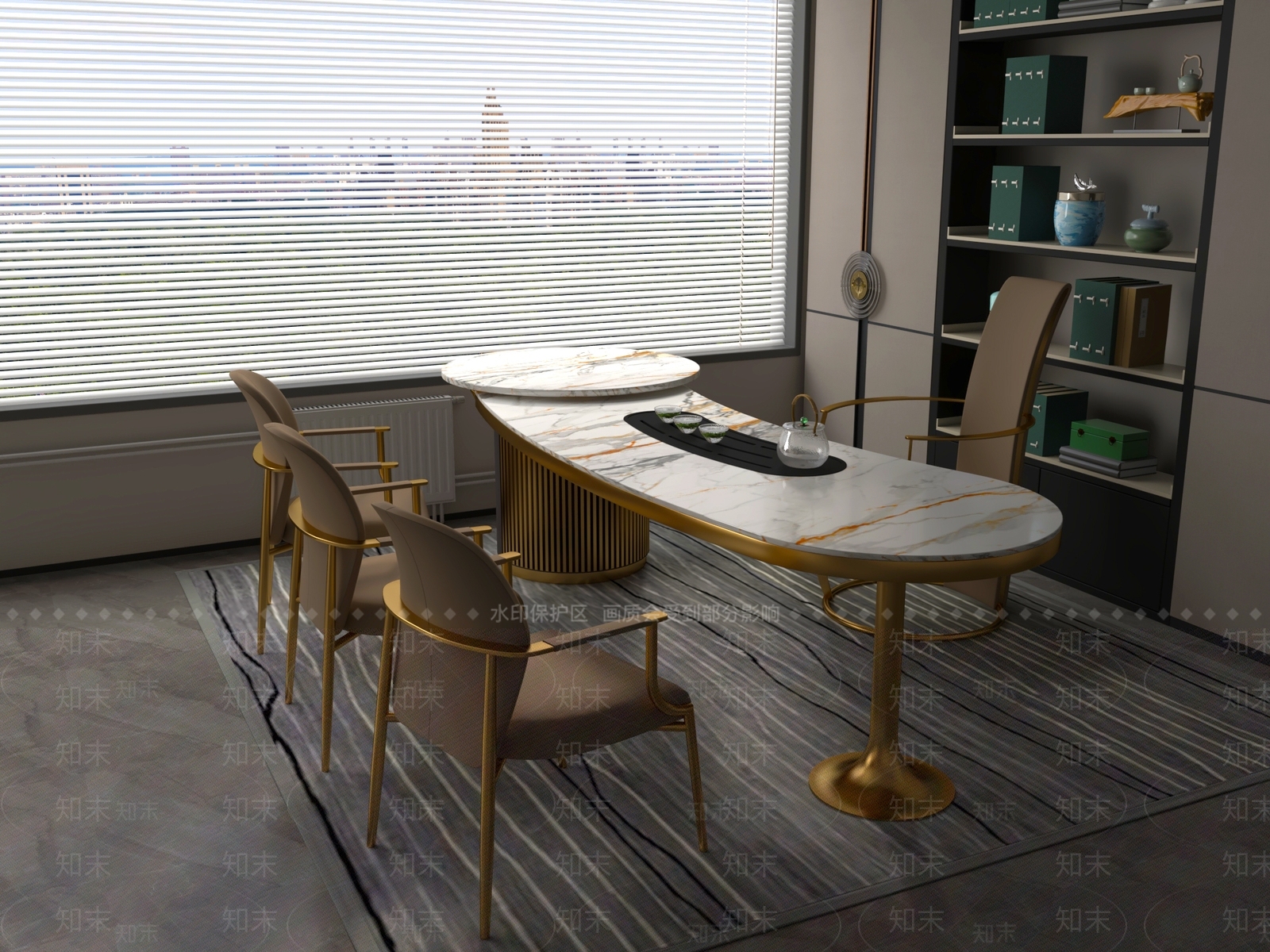 新中式中式茶桌椅3D模型下载【ID:1200256994】