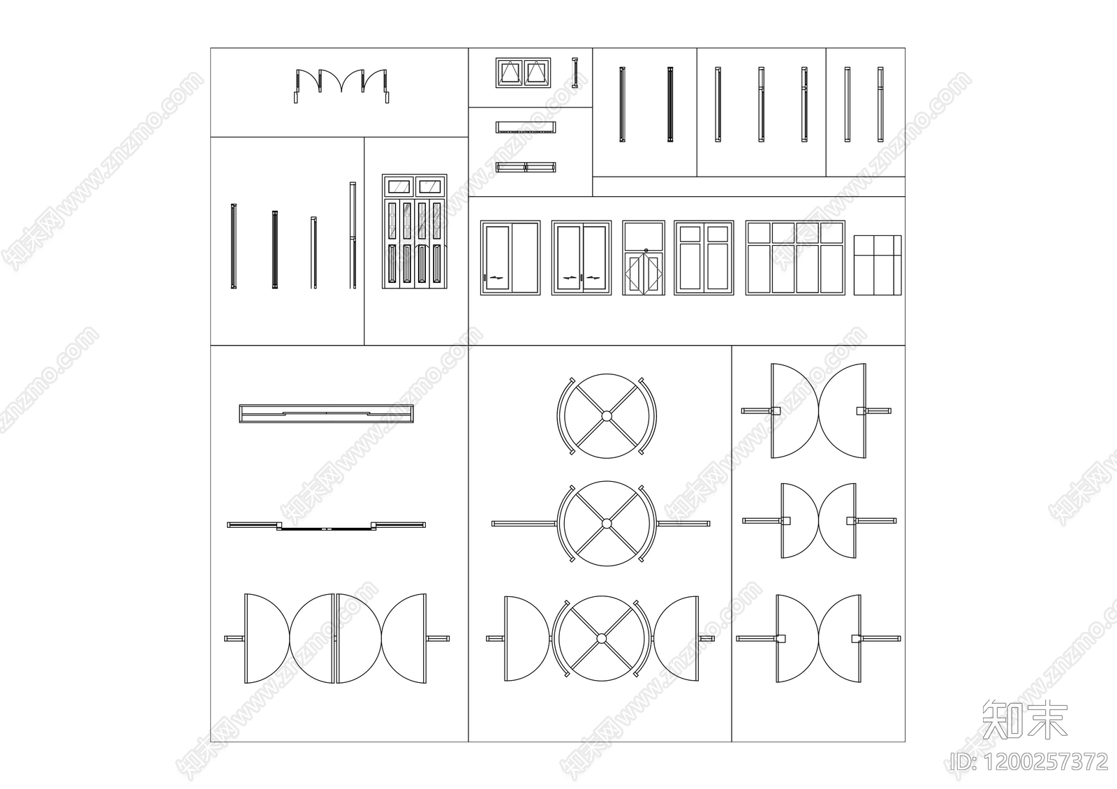 现代窗施工图下载【ID:1200257372】