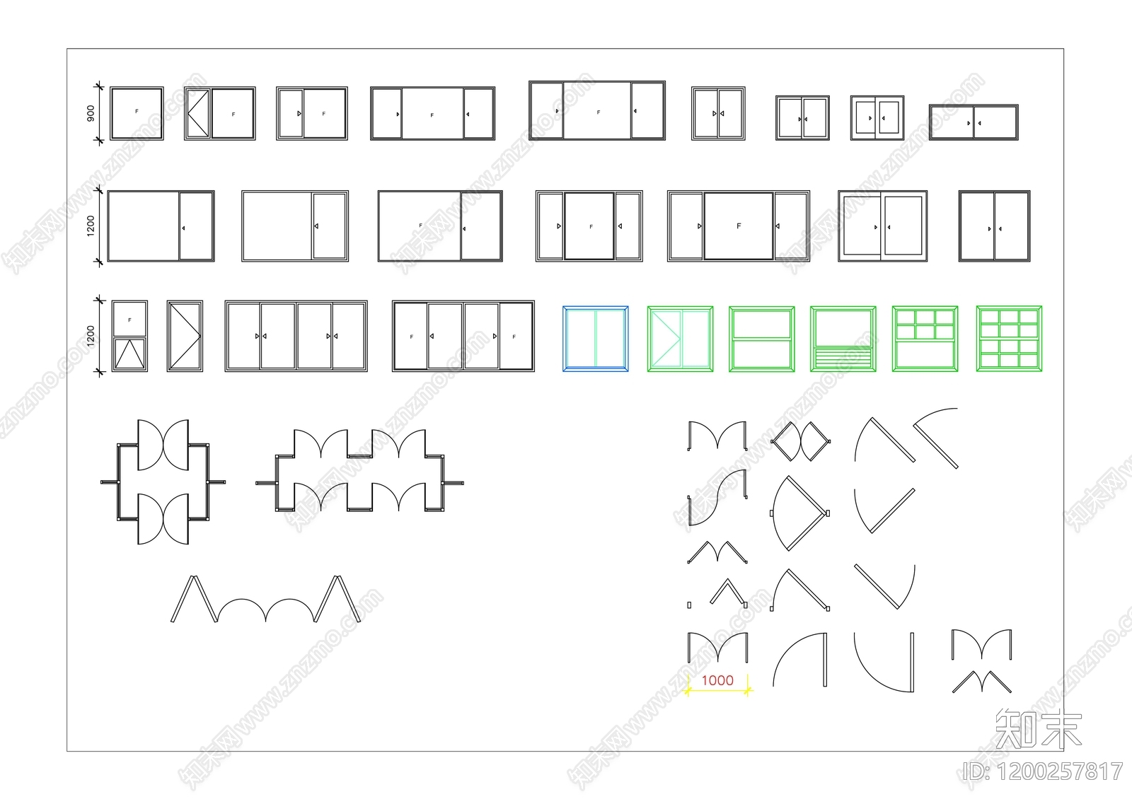 现代窗施工图下载【ID:1200257817】