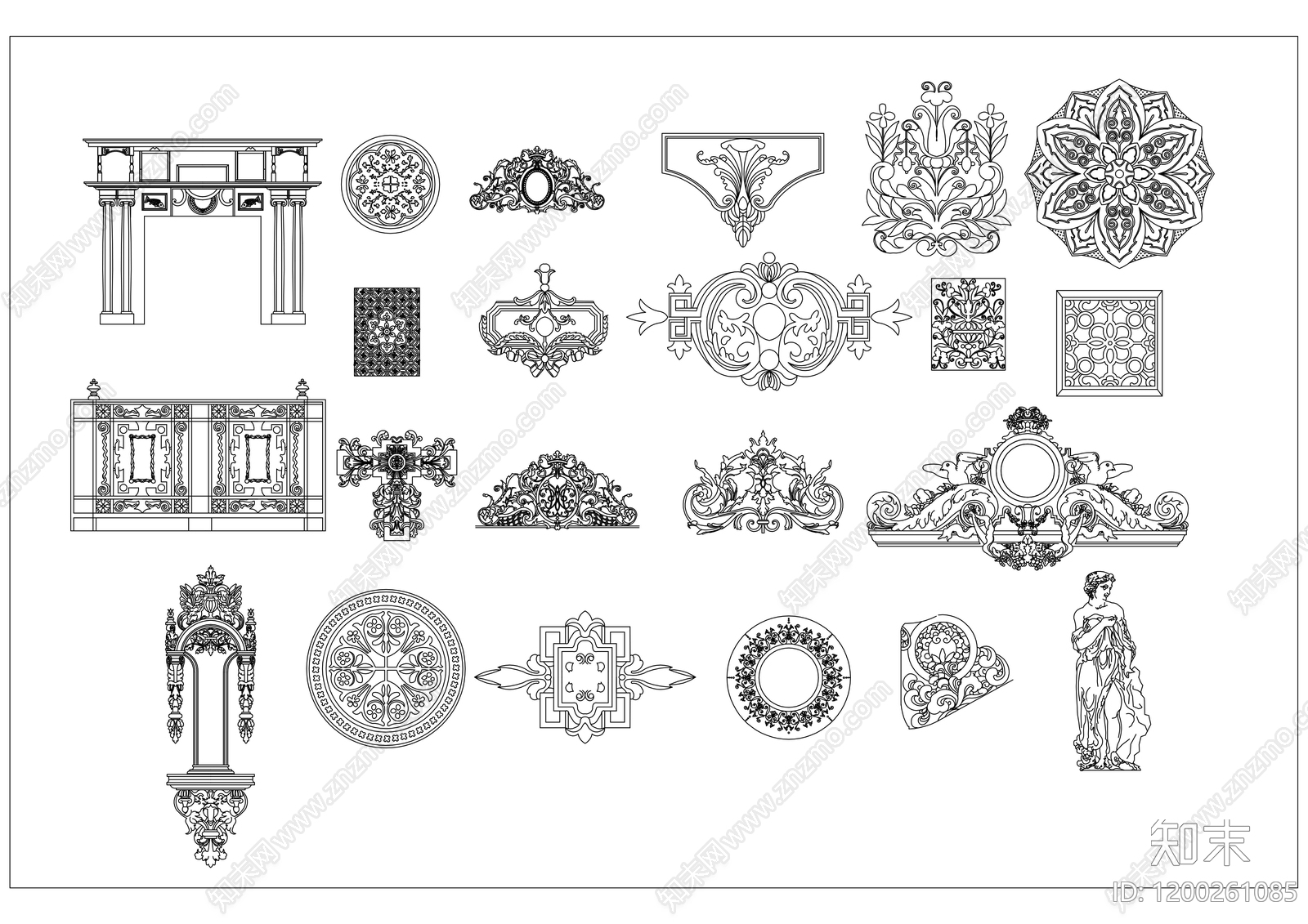 雕塑装饰构件施工图下载【ID:1200261085】