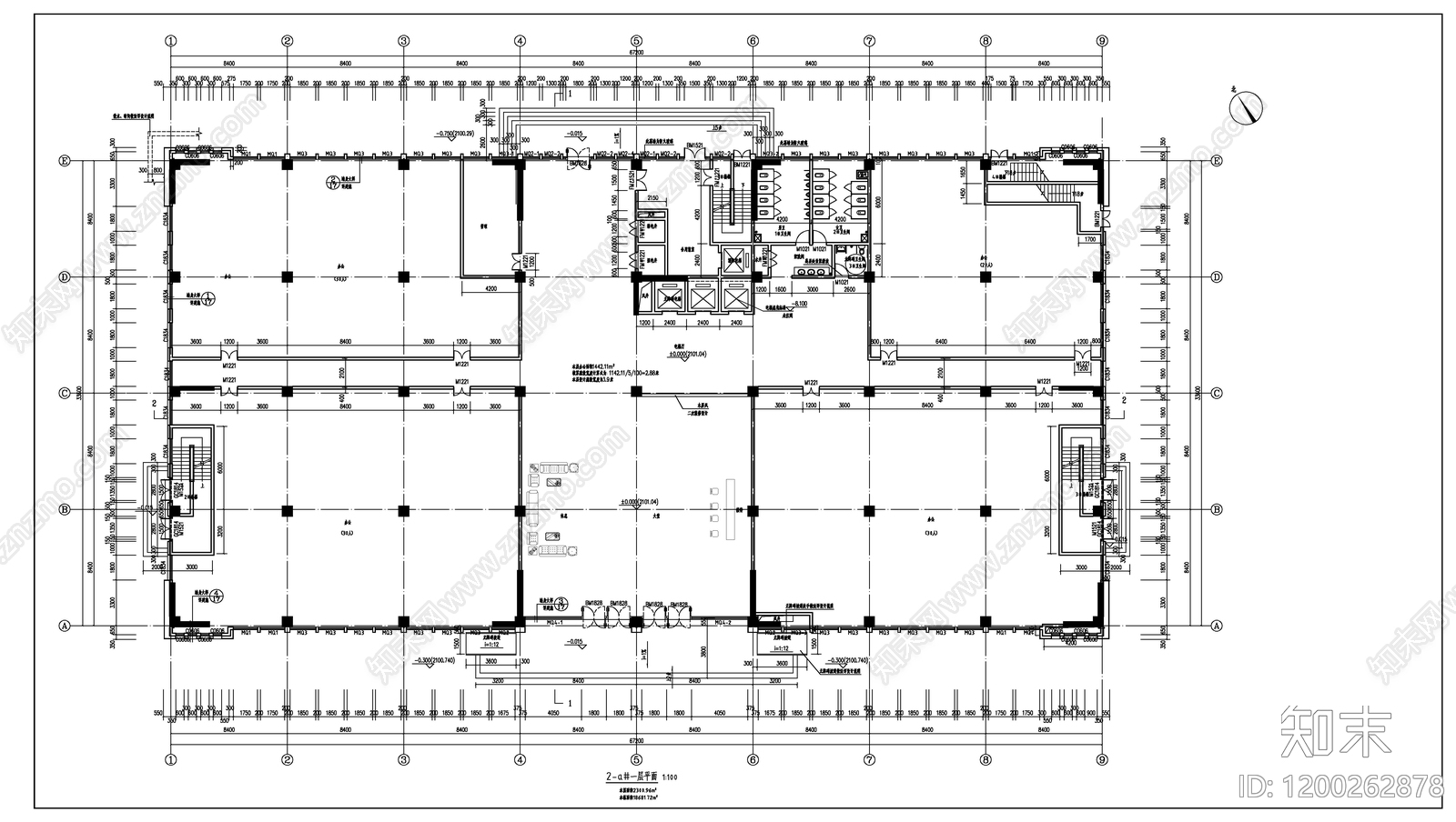 现代办公楼建筑施工图下载【ID:1200262878】