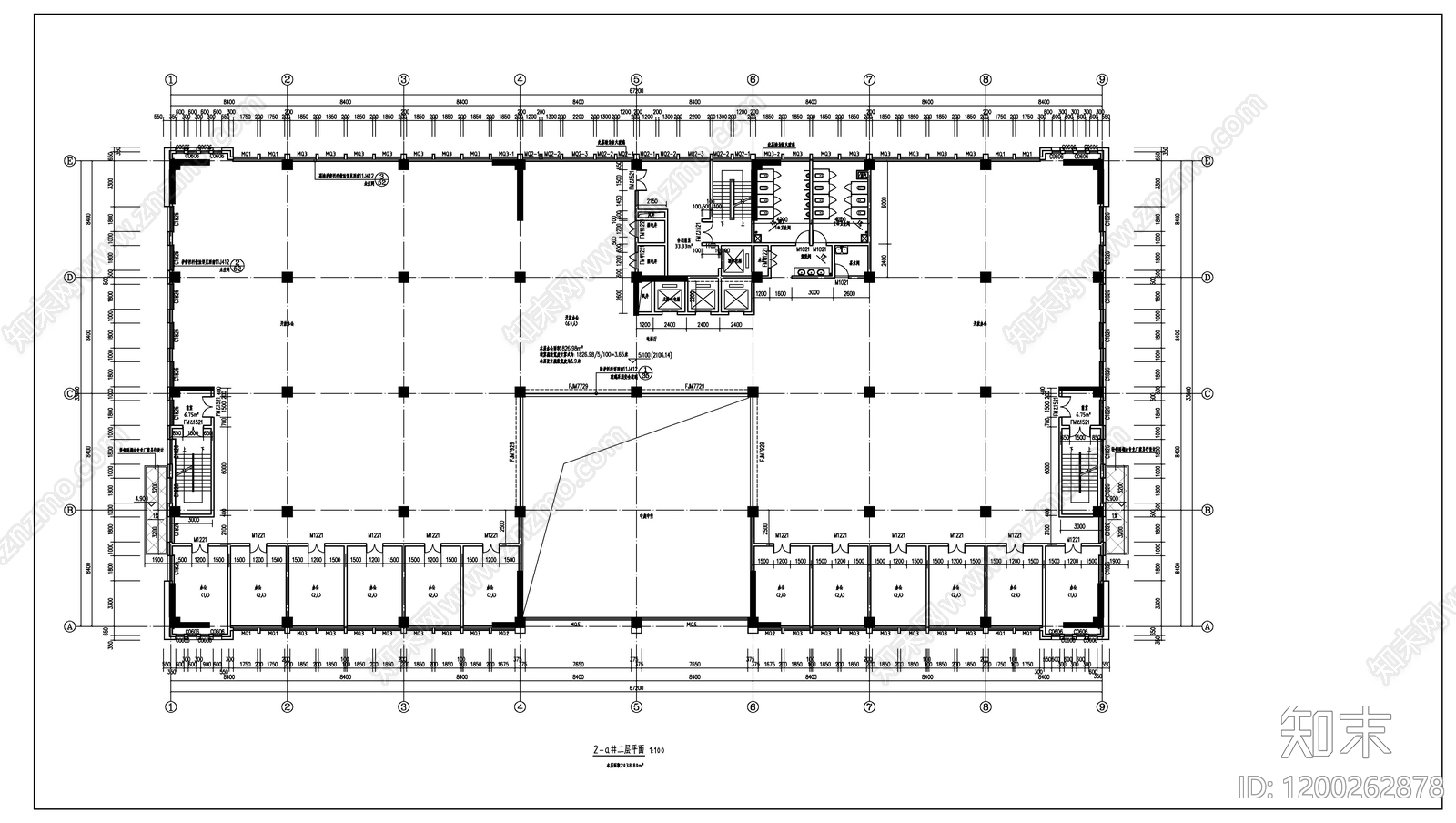 现代办公楼建筑cad施工图下载【ID:1200262878】