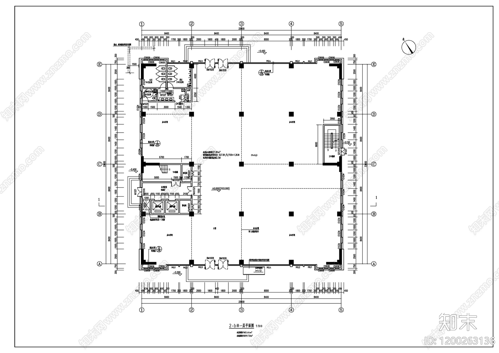 现代简约办公楼建筑施工图下载【ID:1200263136】