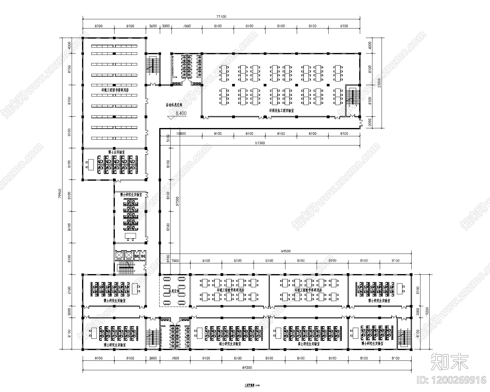 现代简约学校建筑cad施工图下载【ID:1200269916】