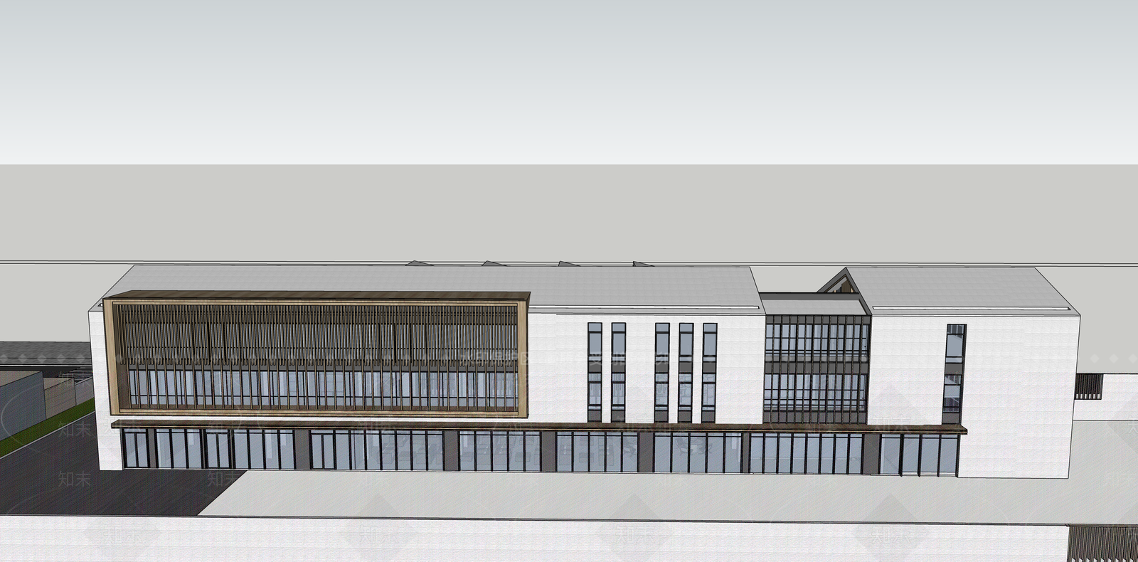 现代新中式小区建筑SU模型下载【ID:1200270173】