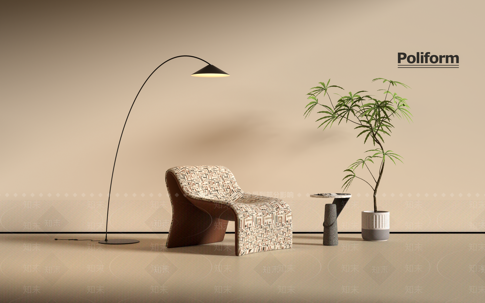 现代意式单人沙发SU模型下载【ID:1200271471】