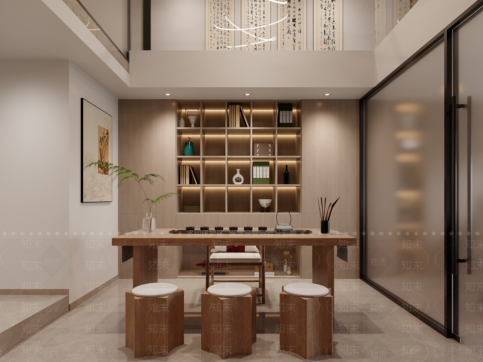 新中式茶室3D模型下载【ID:1200274636】