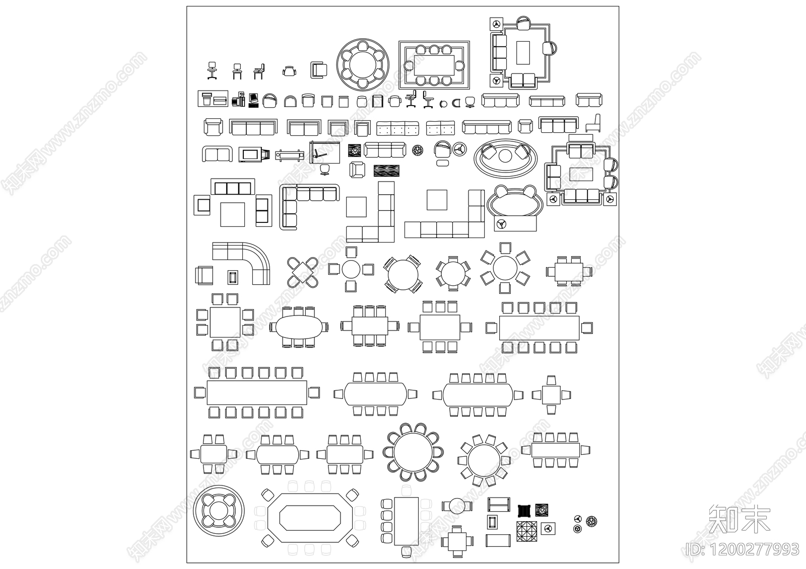 办公家具图库施工图下载【ID:1200277993】