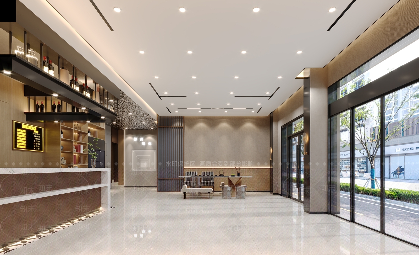 现代酒店大堂3D模型下载【ID:1215178586】