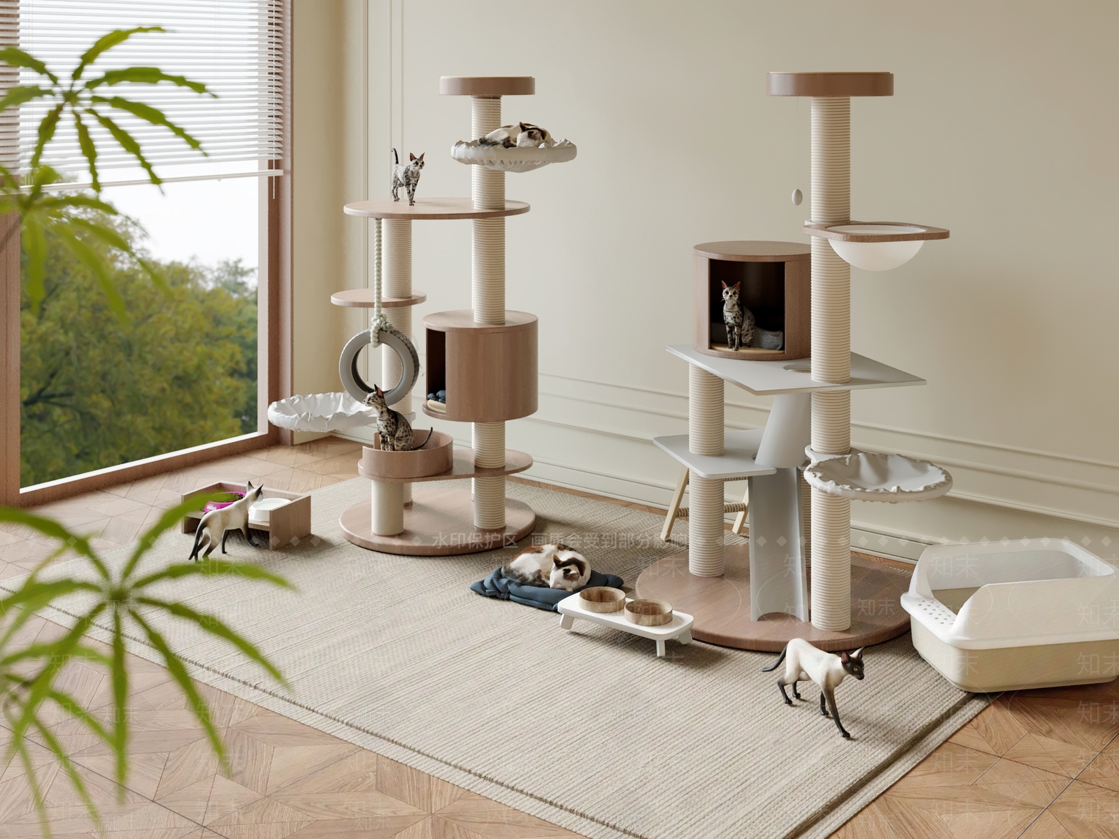 猫爬架3D模型下载【ID:1200278659】