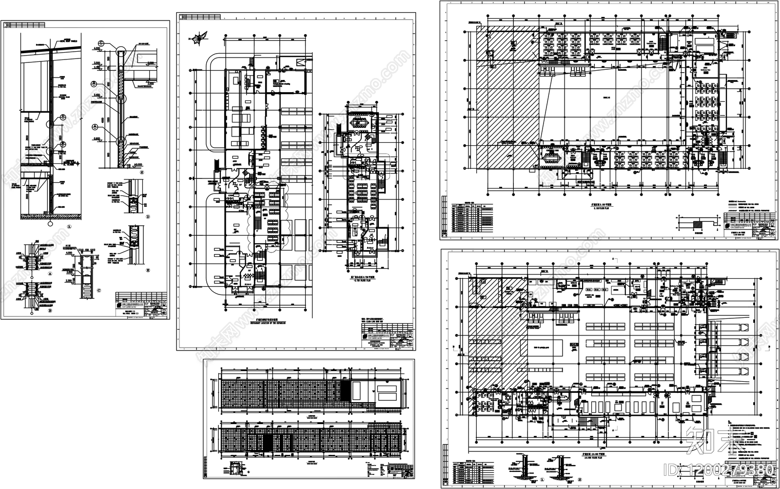 现代产业园建筑cad施工图下载【ID:1200279380】