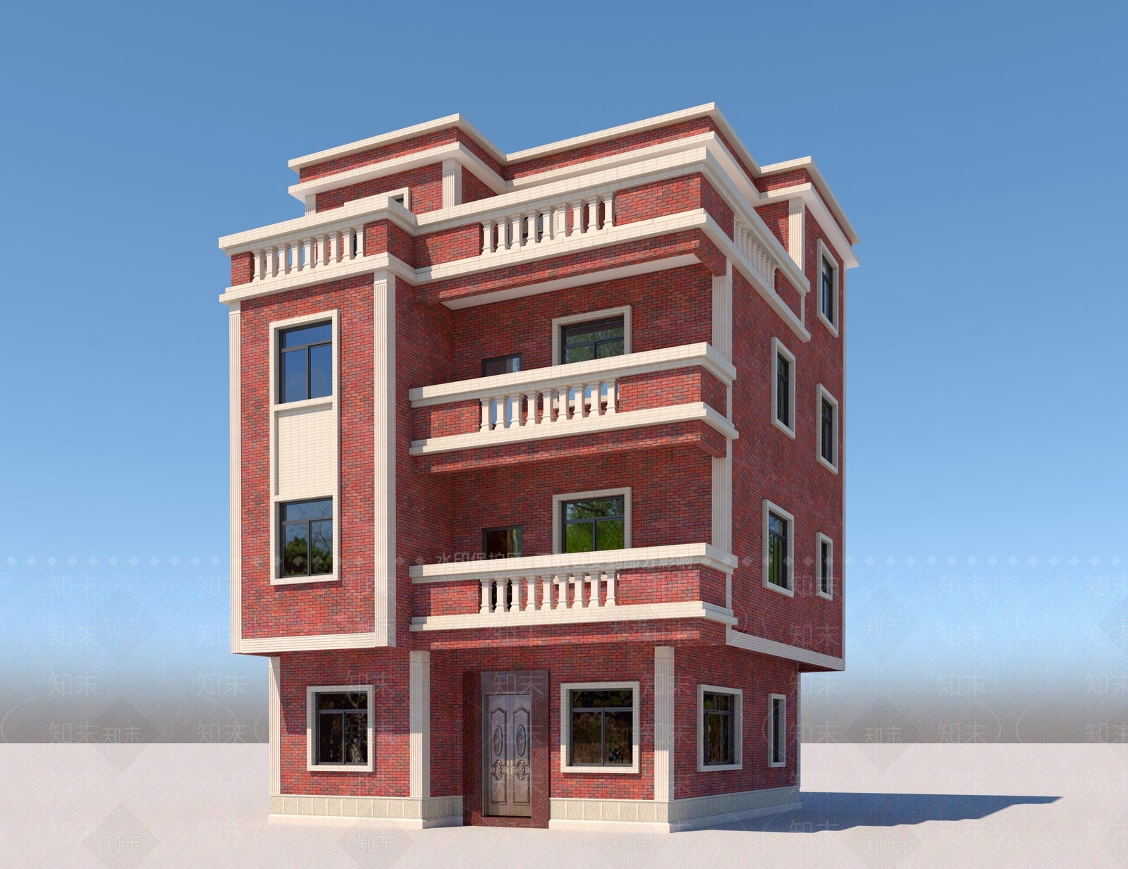 现代多层住宅楼3D模型下载【ID:1200279772】