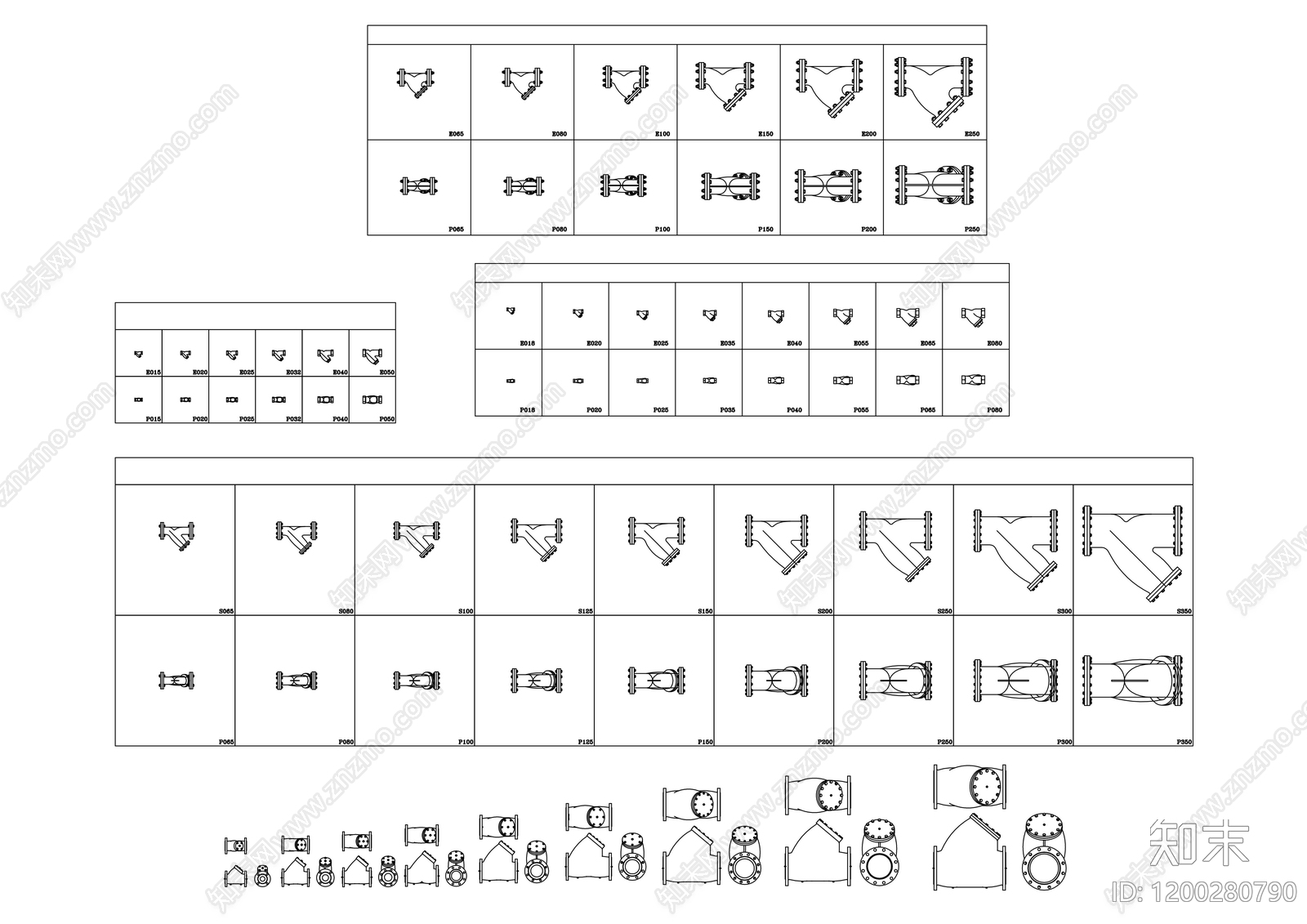现代五金管件cad施工图下载【ID:1200280790】