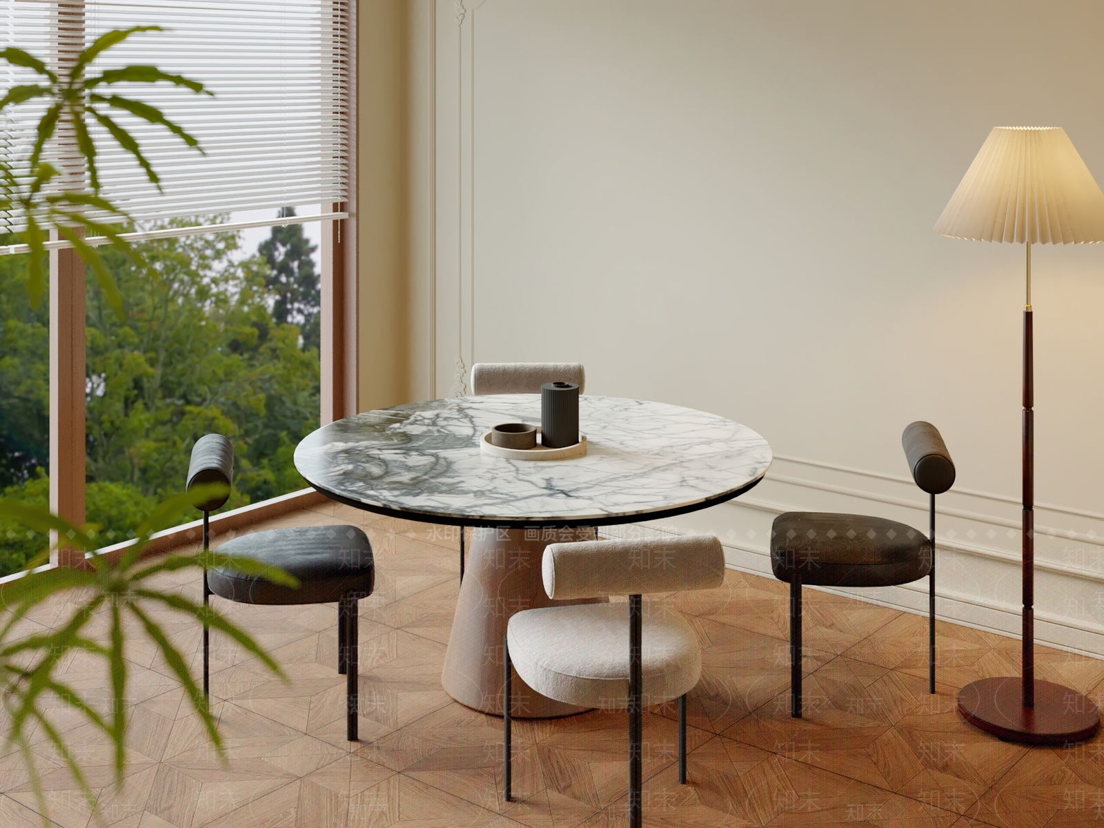 现代中古家居餐厅3D模型下载【ID:1200280867】