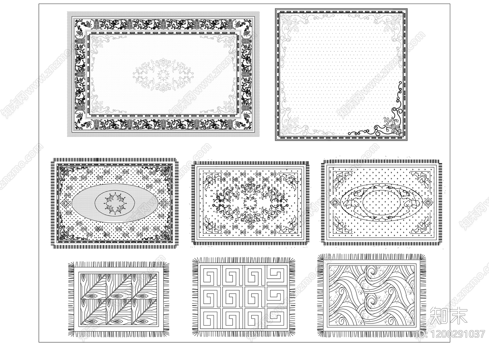 现代地毯施工图下载【ID:1200291037】