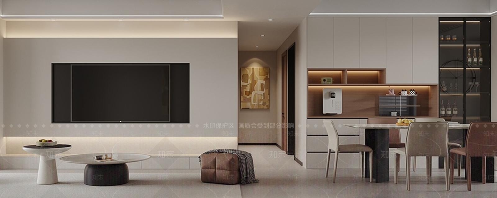 现代简约客餐厅3D模型下载【ID:1200298379】