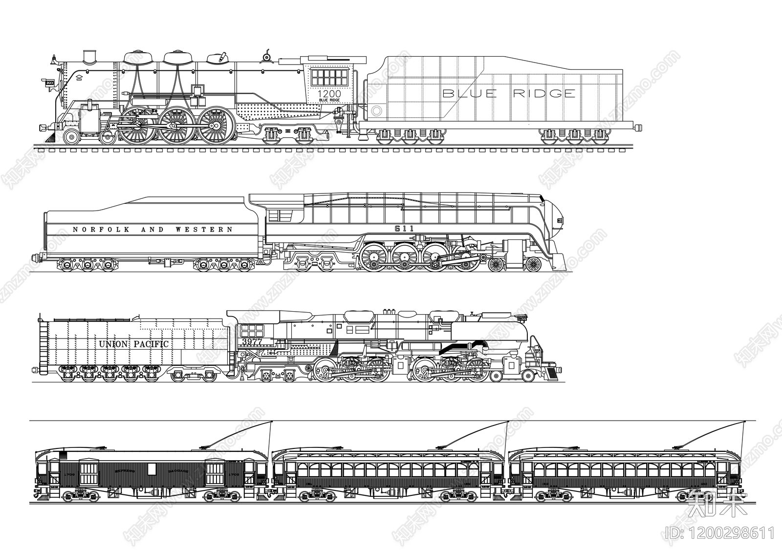 现代交通工具图库施工图下载【ID:1200298611】