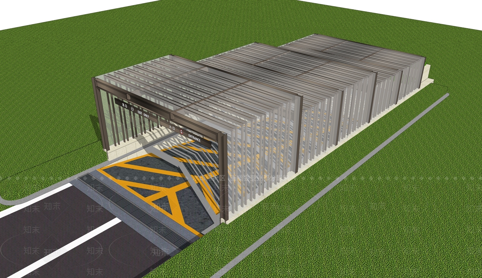 现代停车场SU模型下载【ID:1200301028】