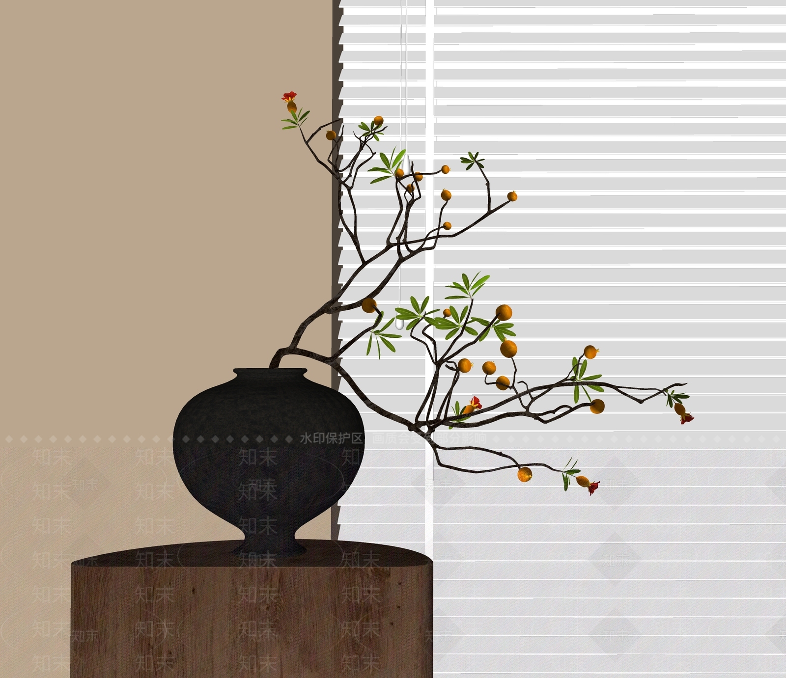 新中式中式花艺SU模型下载【ID:1200301208】
